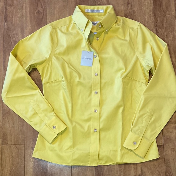 FORSYTH Tops Nwtforsyth Womens Yellow Long Sleeve Button Down Work